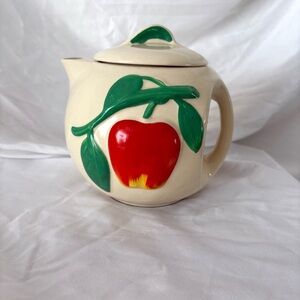 Antique drip-o-lator coffee pot ceramic apple 1930s kettle teapot home decor